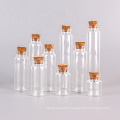 Empty Refillable Clear Borosilicate Glass Test Tubes Reagent Bottle with Cork Stoppers